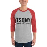 unisex 34 sleeve raglan shirt heather grey heather red front 68bb3e819f7a5