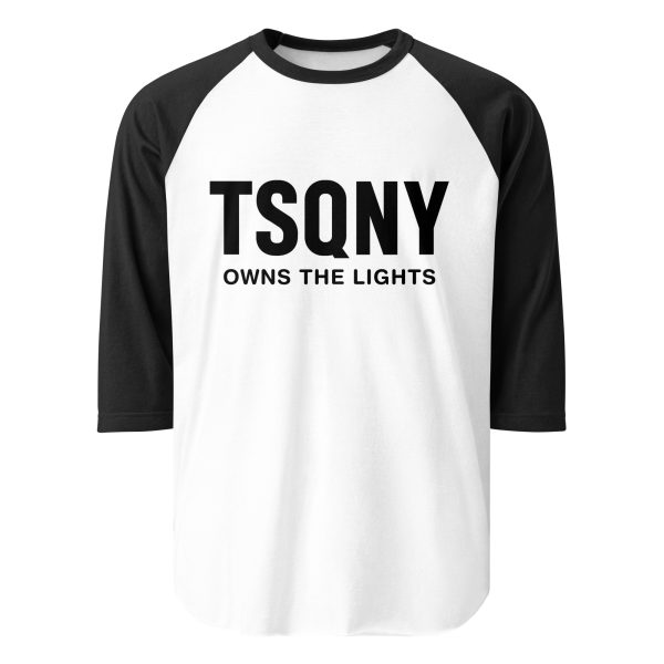 unisex 34 sleeve raglan shirt white black front 68bb3bd3a4531