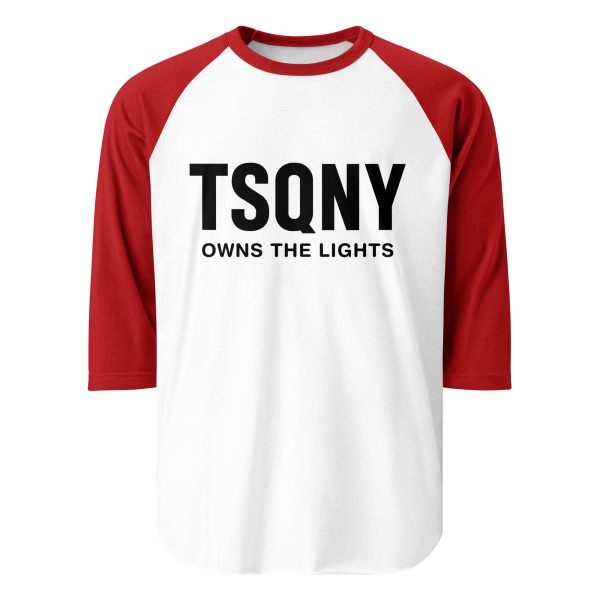 unisex 34 sleeve raglan shirt white red front 68bb3bd3a80d6