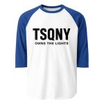 unisex 34 sleeve raglan shirt white royal front 68bb3bd3a9e9f