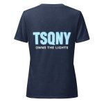 womens relaxed v neck t shirt heather navy back 68bb4b2078262