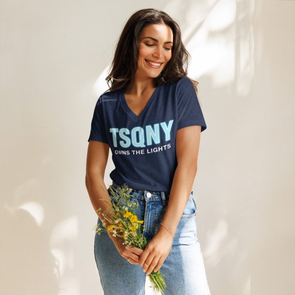 womens relaxed v neck t shirt heather navy front 68bb5219b0058