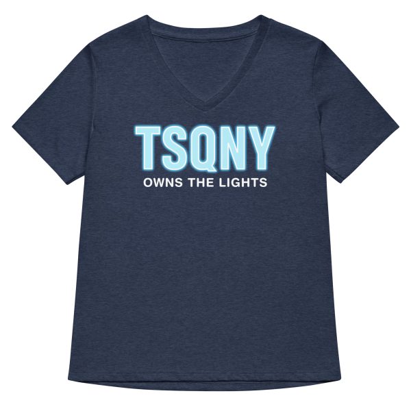 womens relaxed v neck t shirt heather navy front 68bb5219b0831