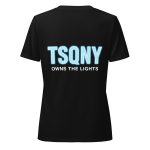 womens relaxed v neck t shirt solid black blend back 68bb5219b14a8